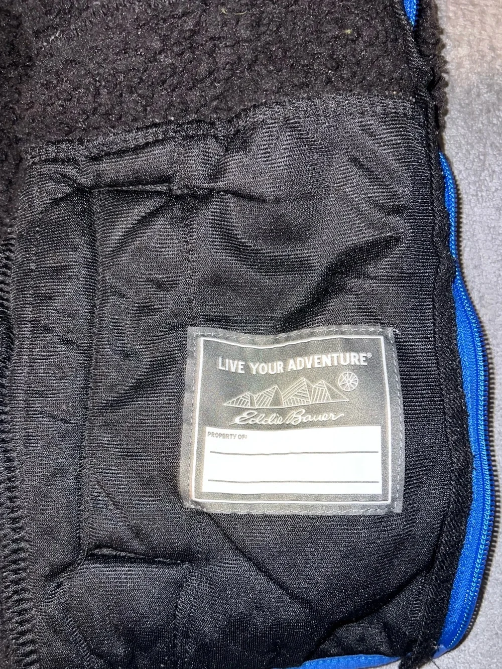 Eddie Bauer Kids Black Sherpa Fleece Jacket with Gray Panels